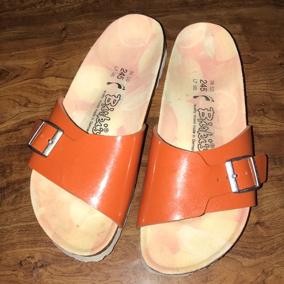 Birkenstock Shoes - Orange Birkenstock sandals 38!